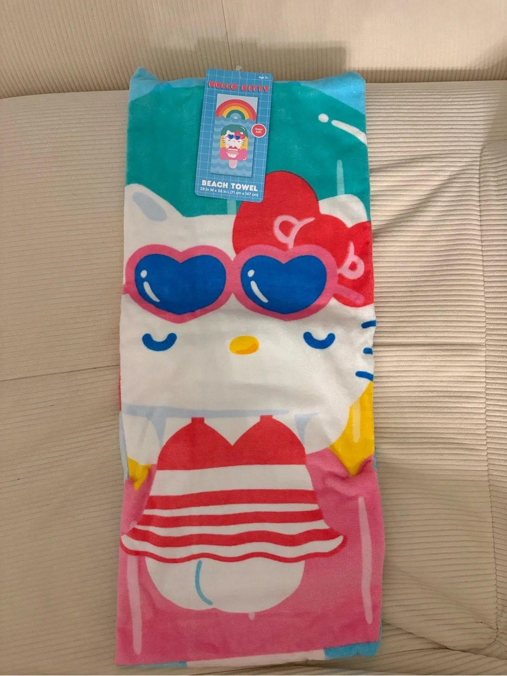 Hello Kitty Kids Beach Towel Pajama Cover-Up - Teal, Blue, Red, Pink & White